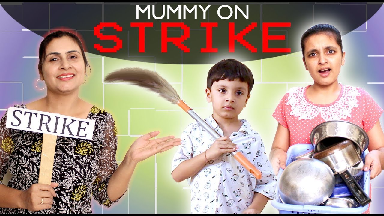MORAL STORY FOR KIDS - MUMMY ON STRIKE | Fun and Good habits | Aayu and Pihu Show