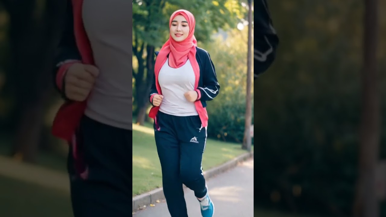 Morning Jogging~ #hijab #jogging #AIGirl #AIHijab