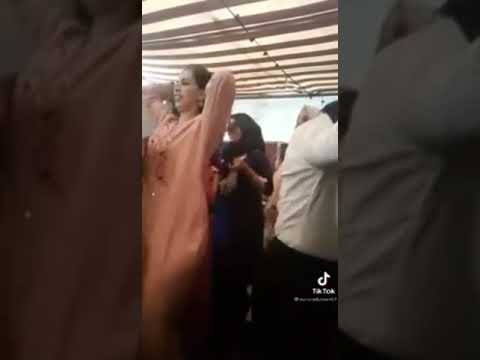 Moroccan beauty in Nylon dress. Big Butt. Moroccan mom dancing at home
