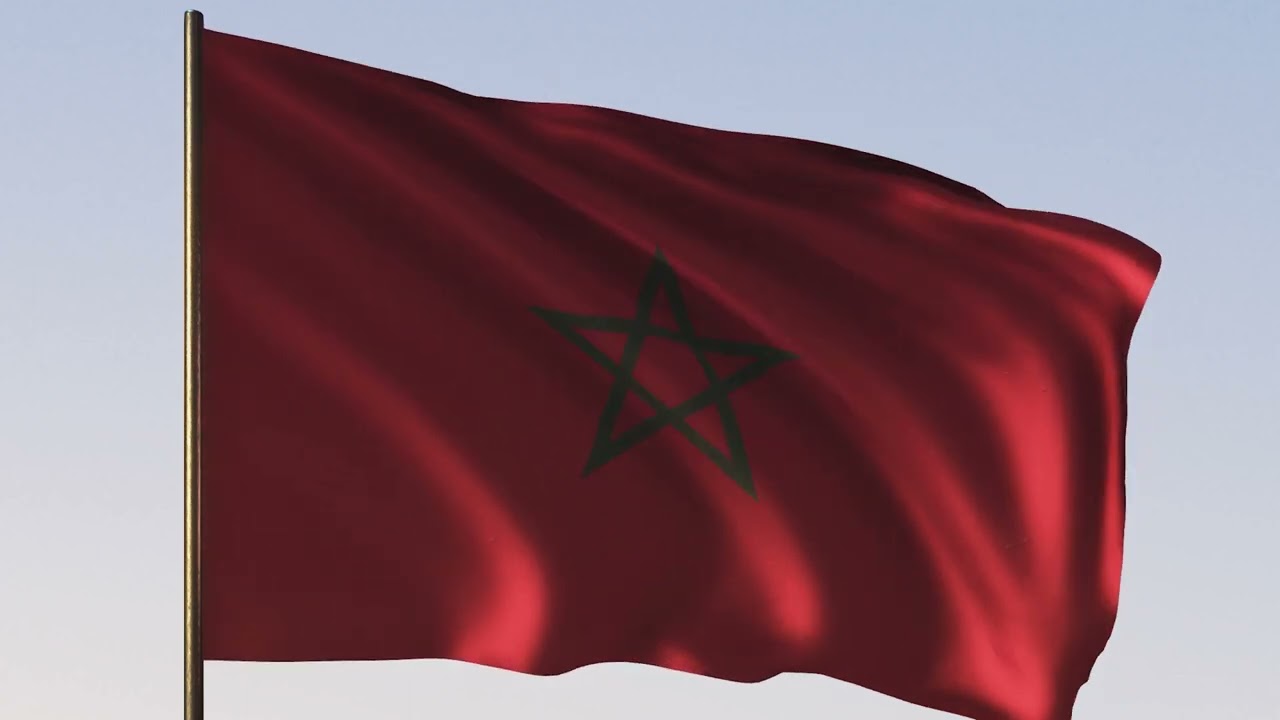 Morocco Flag | علم المغرب | ROYALTY FREE [4K] 20 SEC LOOP