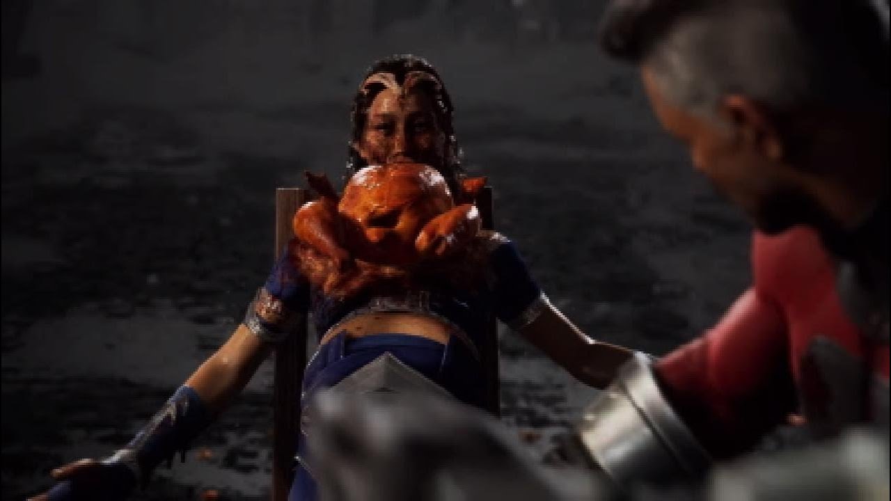 Mortal Kombat 1 Omni-Man HappyThanksgiving Fatality on Kitana. don't think she likes turkey #omniman
