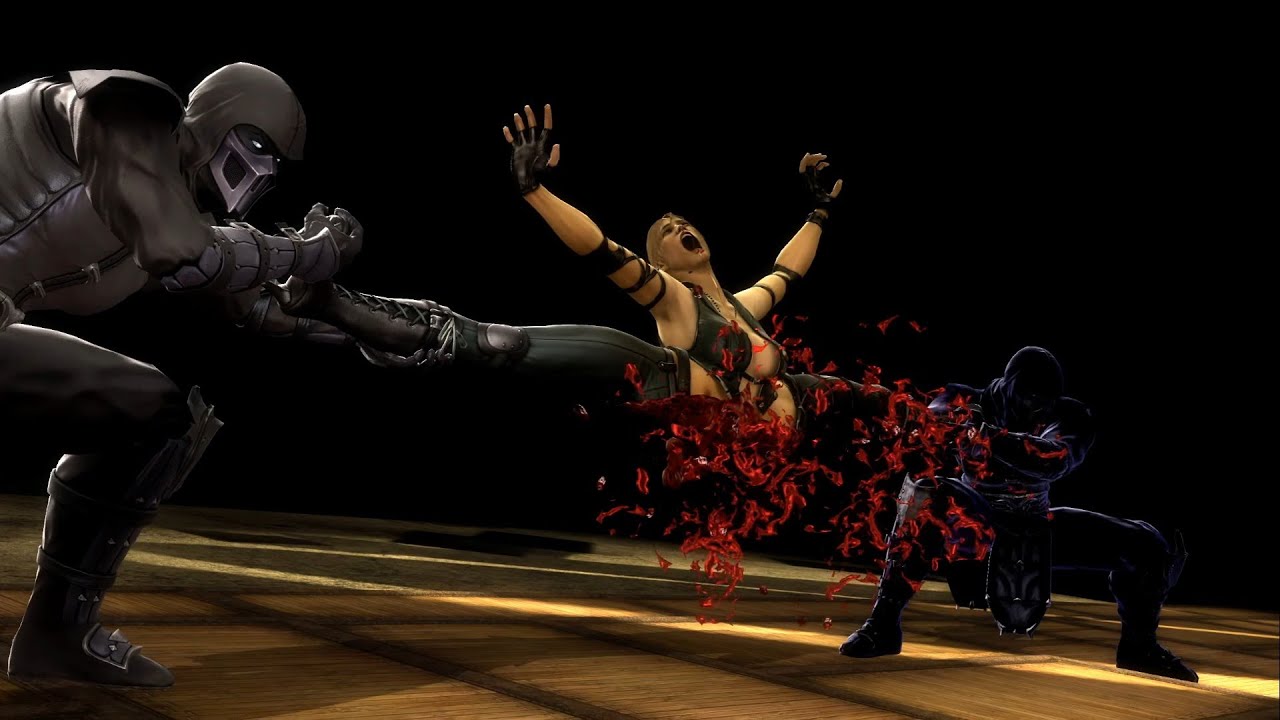 Mortal Kombat 9 Ryona [リョナ] Noob Saibot Make a Wish Fatality on all girls (Mixup version)