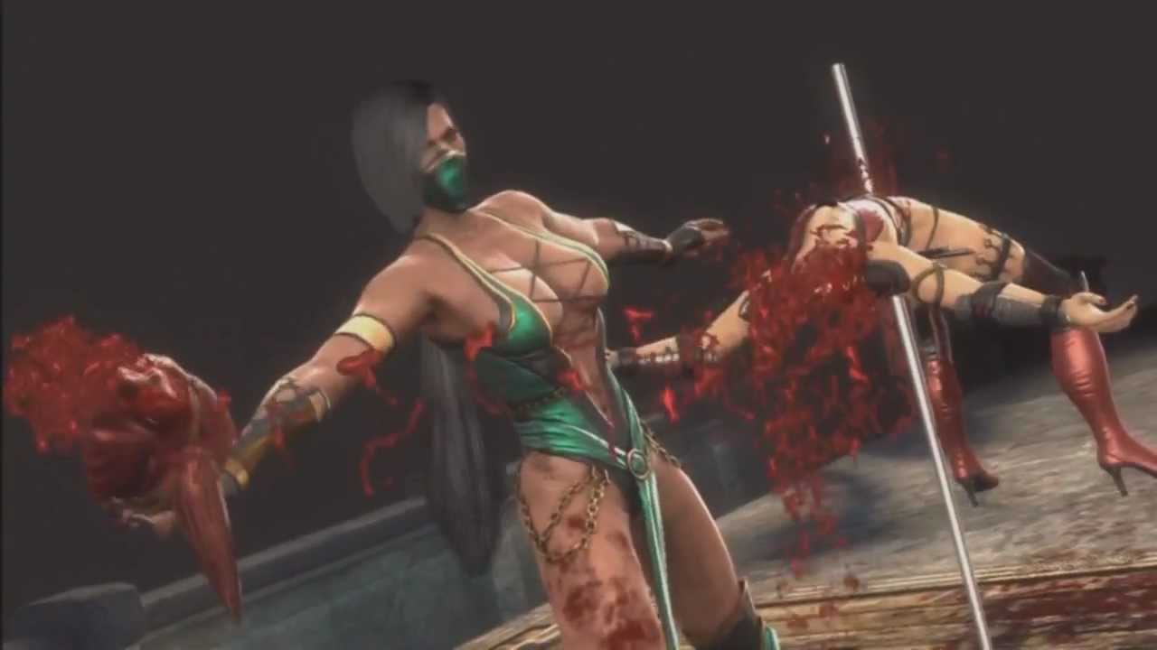 Mortal Kombat 9 Ryona Jade half mast fatality Jade Sindel Skarlet Mileena Sonya Blade Kitana