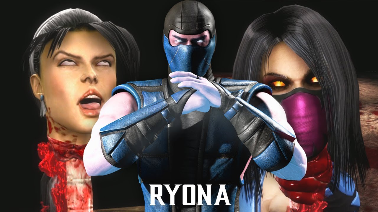 Mortal Kombat 9 Ryona Sub Zero Spine Rip Fatality on Kitana and Mileena