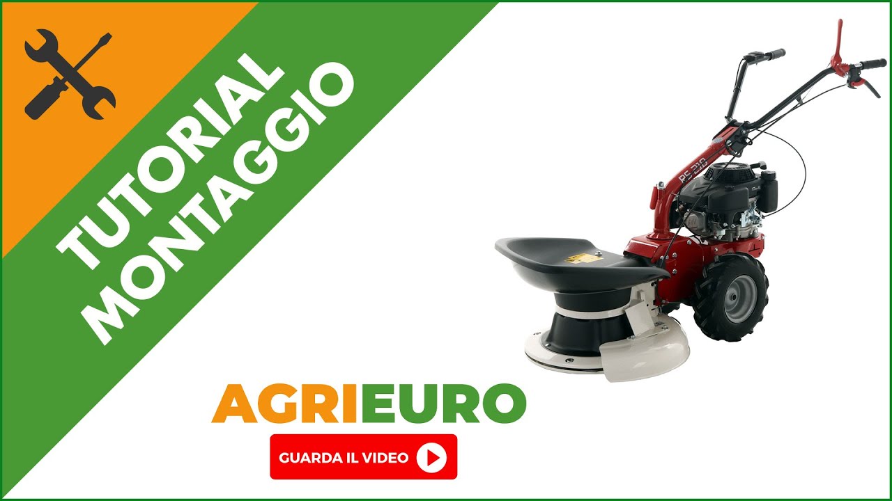 Motofalciatrice rotativa con ruote a scoppio semovente Eurosystems RS210: guida al montaggio