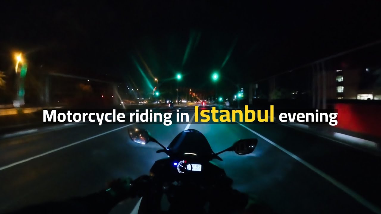 Motorcycle riding in Istanbul evening, come ride with me..