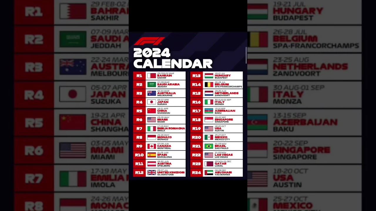 Motorsports 2024 calendar #f1 #formula1 #motorsports