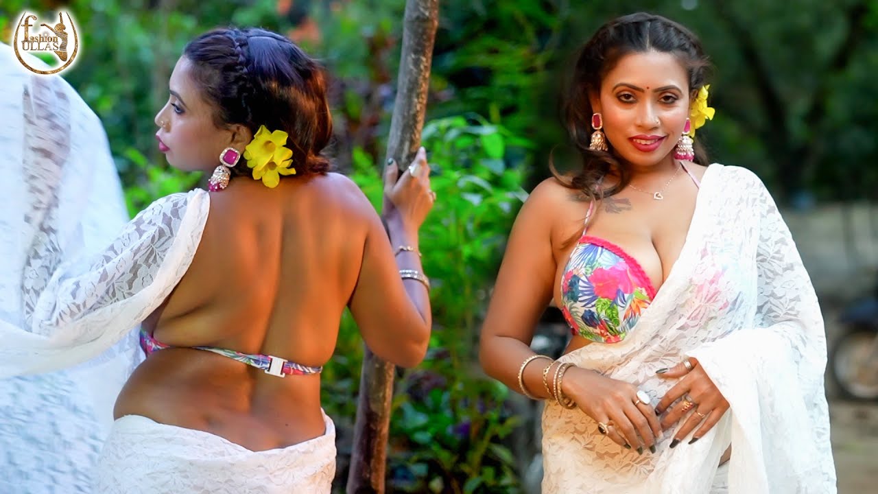 MOUMITA | SAREE FASHION VLOG BENGALI | WHITE CHIFFON SAREE