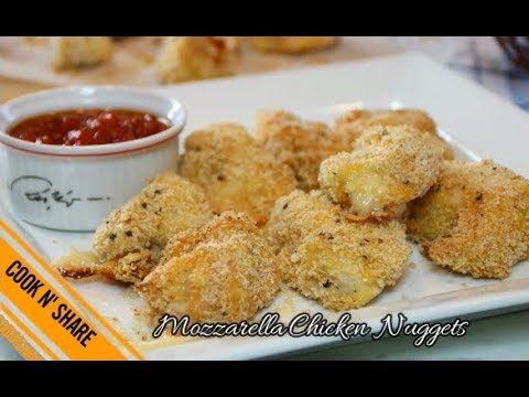 Mozzarella Stuffed Chicken Nuggets - Baked and Delicious