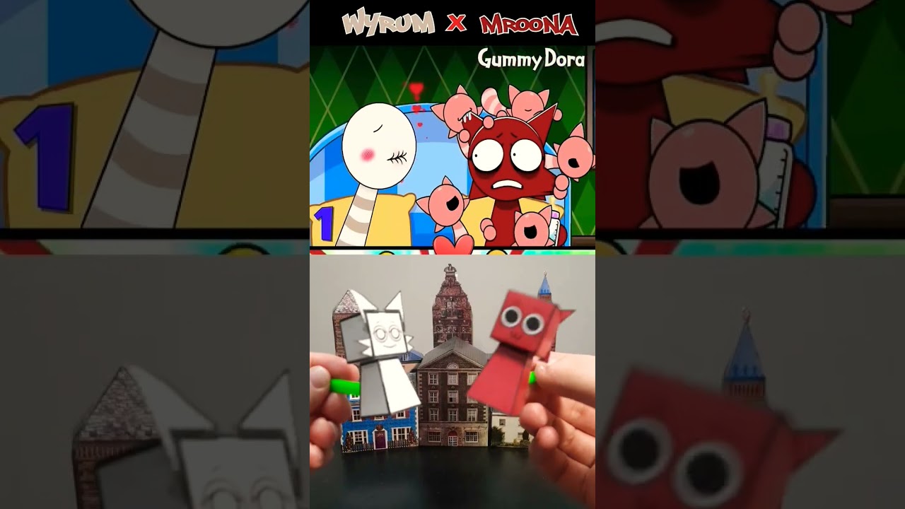 Mroona & Wyrun, Fun Bot & Bink Bot Kiss… and Boom! So Many Babies! REMIX 👶🔥#sprunki​ #animation