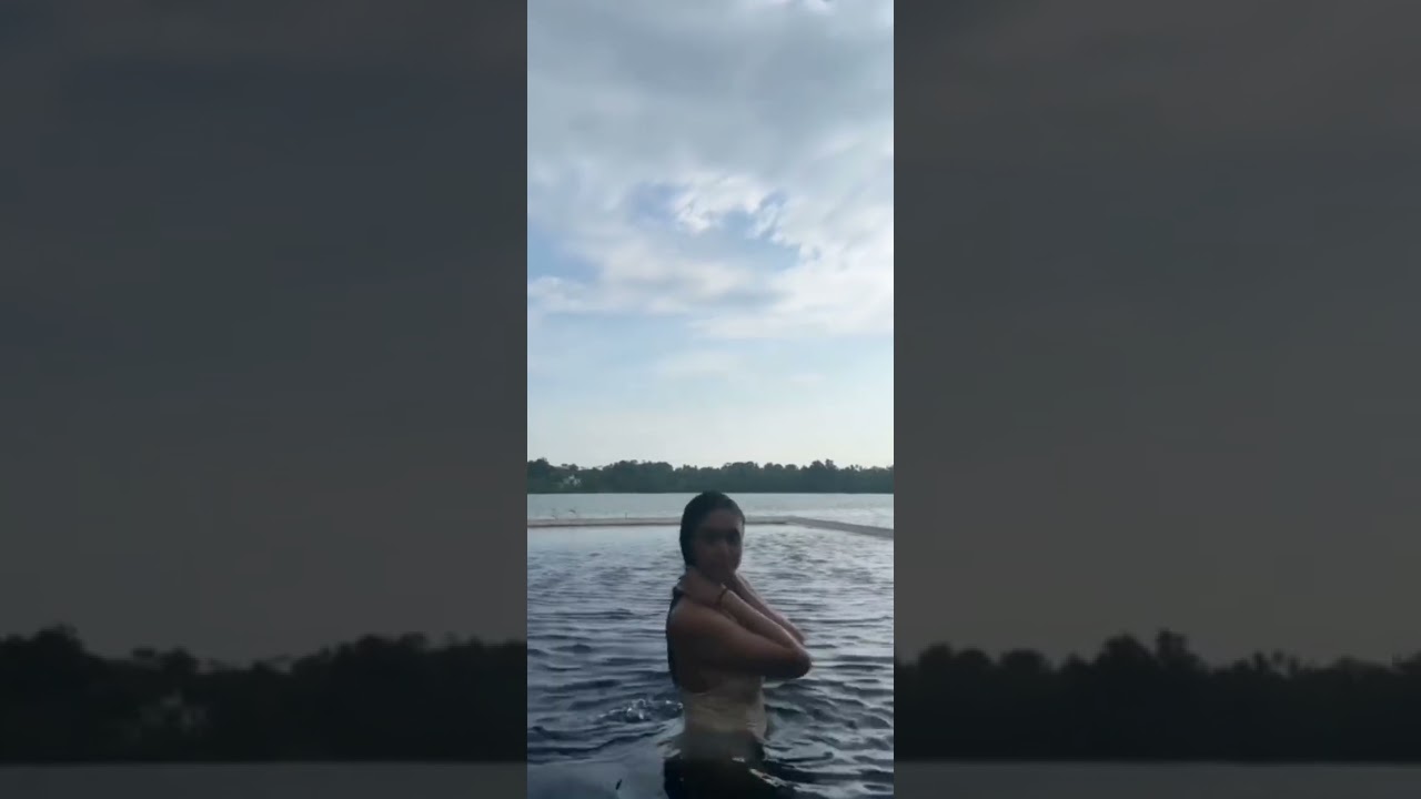 Mrunal Thakur enjoying swimming cool #shorts #short #shortsvideo #beauty #trending #viral #yt #hot