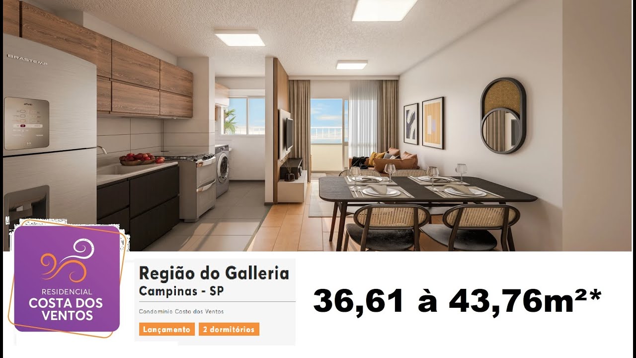 MRV Costa dos Ventos - Apartamentos próximo ao Galleria Shopping em Campinas -  2 dormitórios