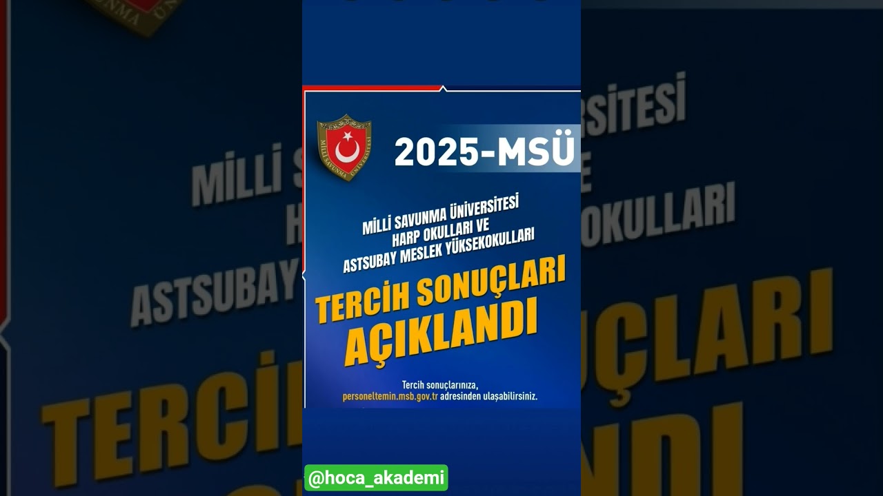 MSÜ Tercih Sonuçları Açıklandı