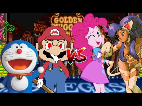 MUGEN Request 735: Doraemon and Fighting Mario VS Felicia and EQG Pinkie Pie