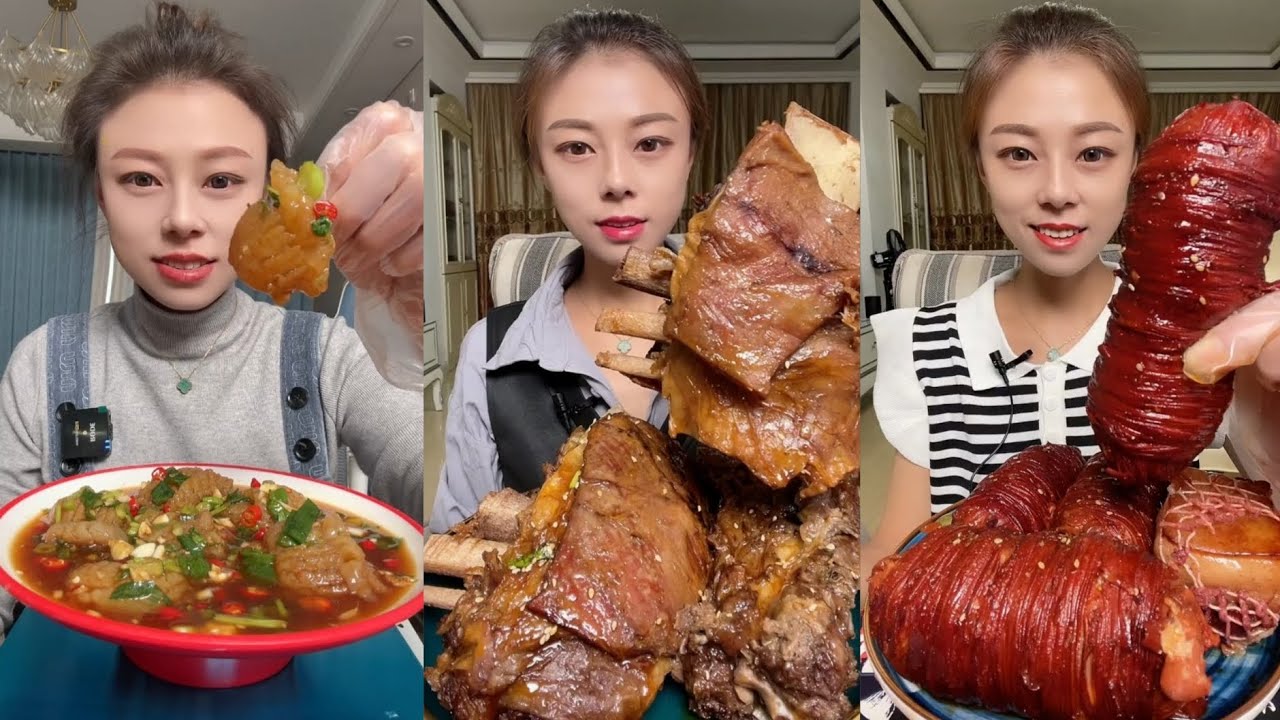 Mukbang #162:Eat jellyfish rib belly roll 🥐 intestine belly boil #mukbang #yummy #delicius