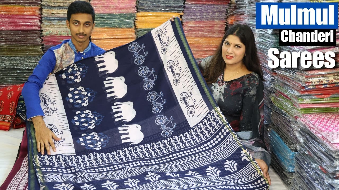 Mulmul cotton/ Crack batik/ Chanderi Sarees Wholesale Price in Kolkata | Summer Saree Collection
