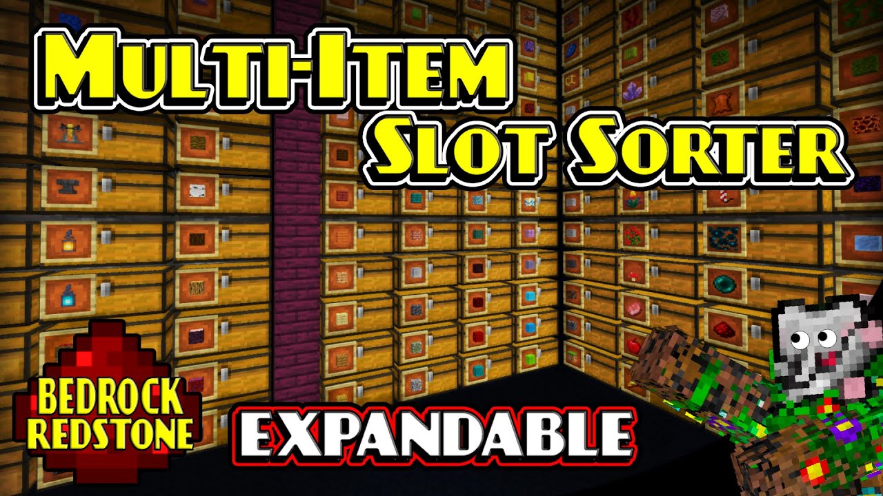 Multi-Item Slot Sorter Expandable | Minecraft Bedrock Redstone Tutorial | MCPE XBOX PS