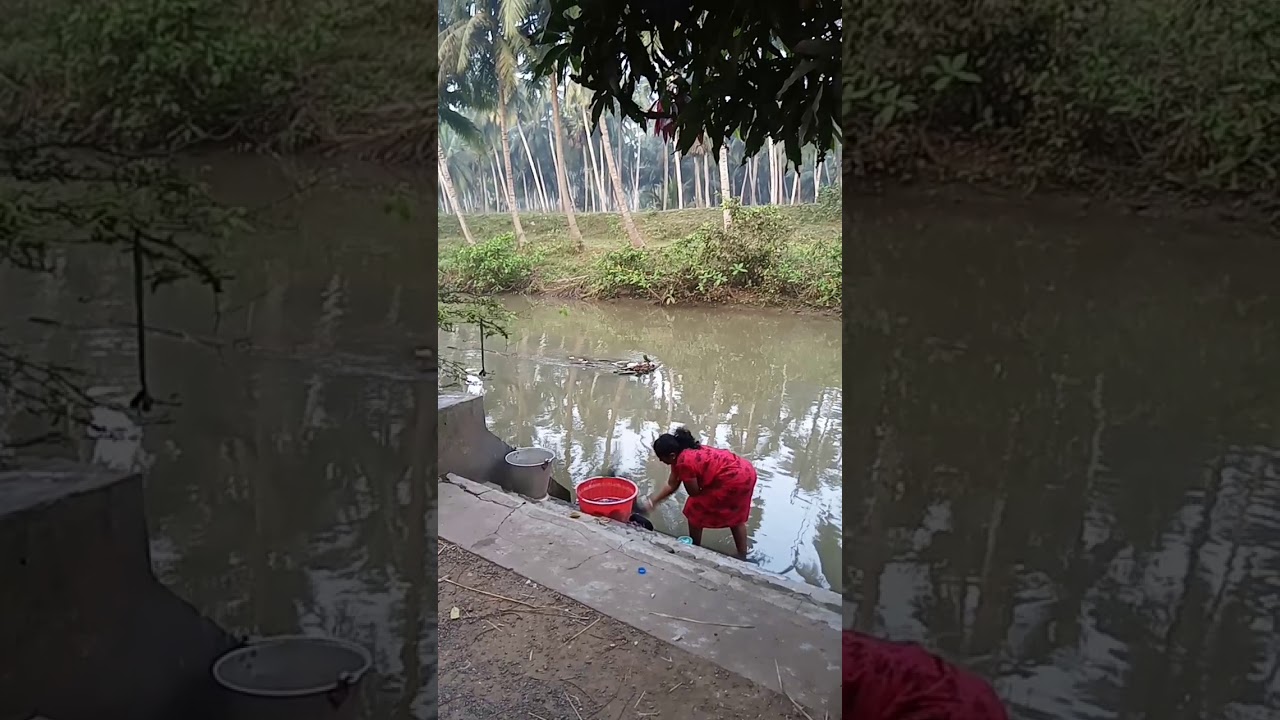 #Mumbai women enjoying to wash clothes in #Village near flowing rivers #Tatipaka #Sakalpalam