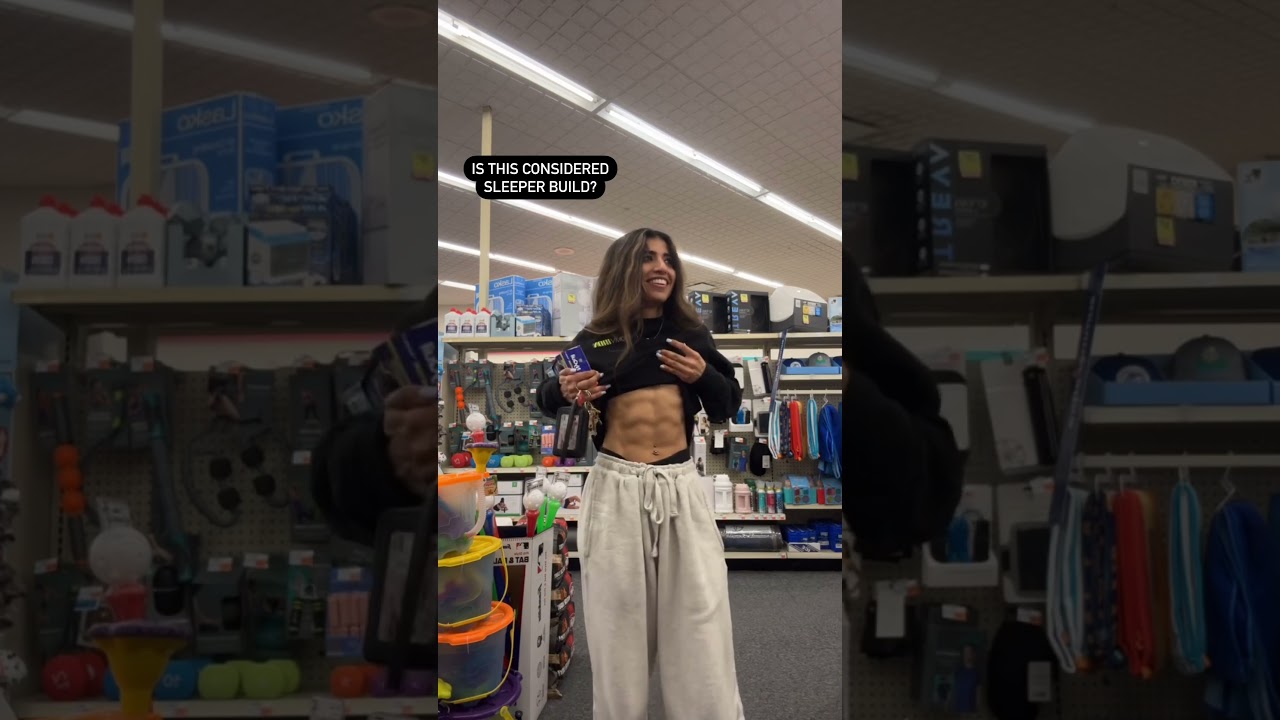 Muscular Arab Girl Shows Off Her Abs In Walmart! Sleeper Build | Amberlina Argubie