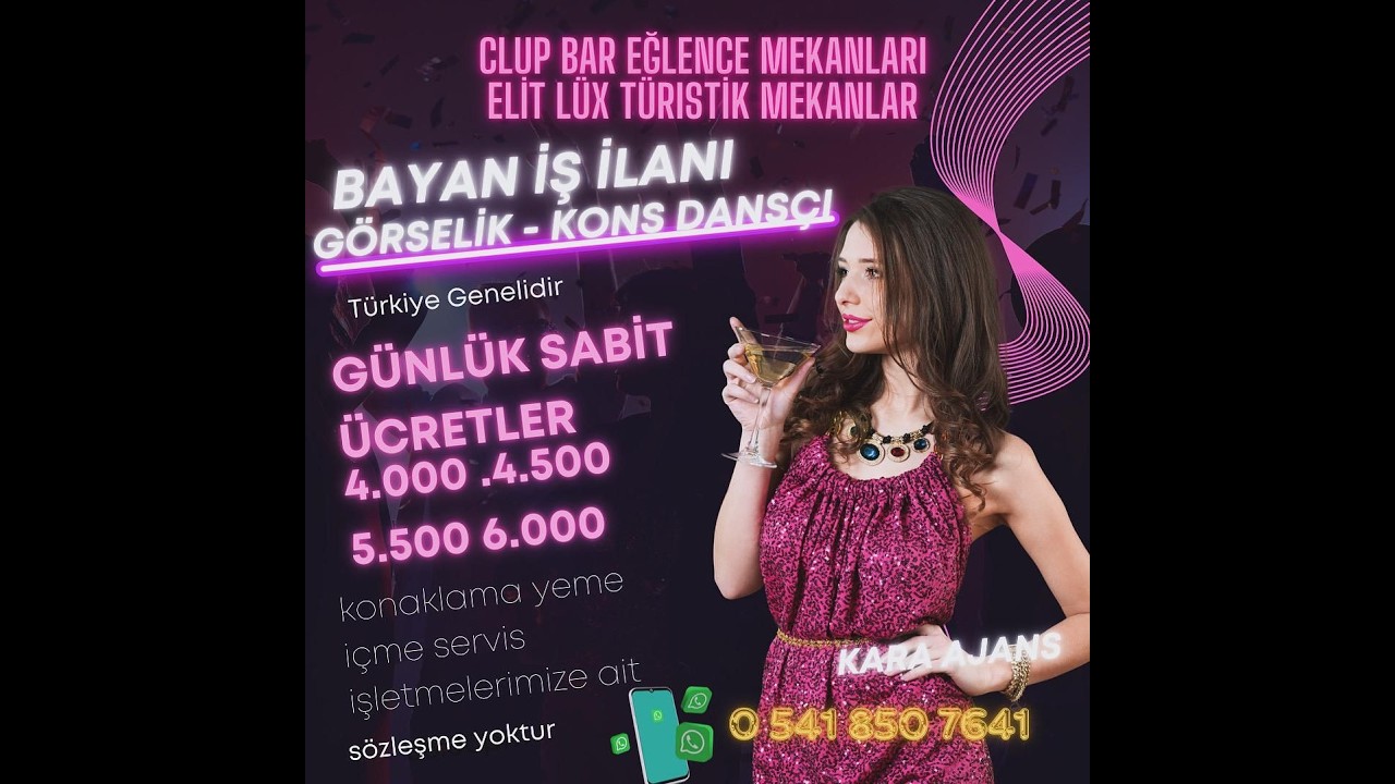 MUT kons Gazino Bayan pavyon iş ilanları 0541 850 7641