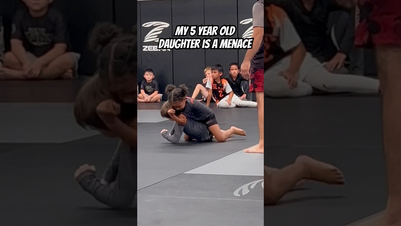 My 5 year old daughter is a menace #jiujitsu #wrestling #bjj #ufc #fatherdaughter #mma