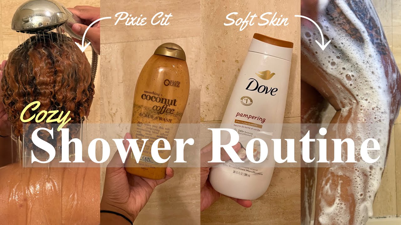 MY COZY NIGHT TIME SHOWER ROUTINE| Cozy scents, BODY CARE, HYGIENE TIPS, PIXIE CUT, & SKIN CARE