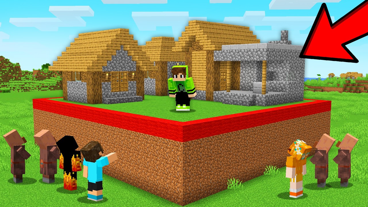 My Friends SPLIT The Village Into a SQUARE in Minecraft