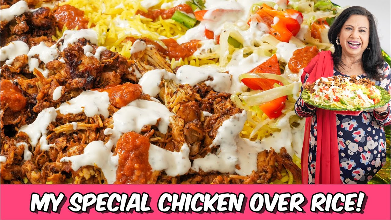 My Special Way to Make Chicken Over Rice with 2 Types of Sauces Recipe in Urdu Hindi - RKK