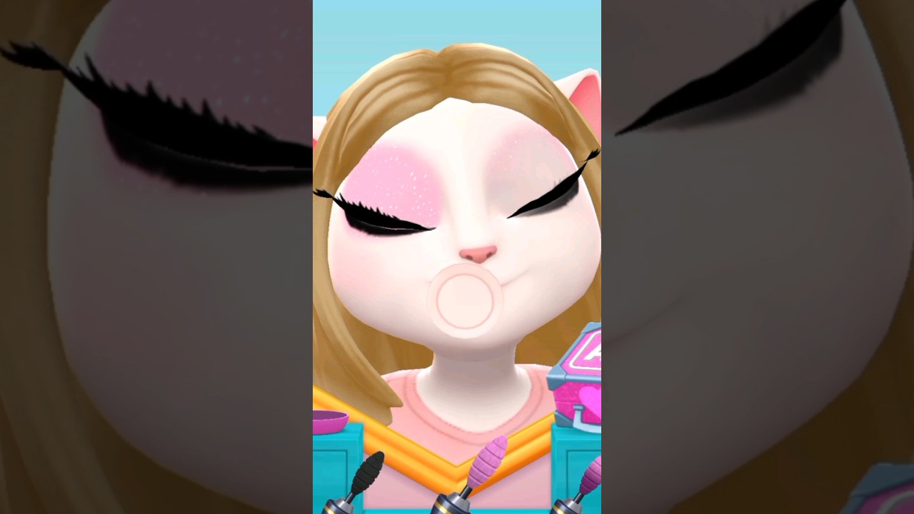 My talking Angela 2 Remove makeup challenge blackpink&dualipa - kiss and makeup💄🐱 🖤💗