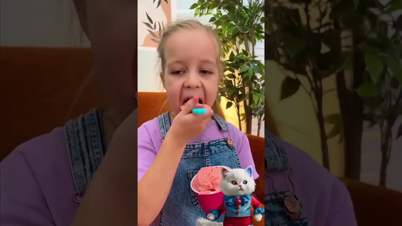 MİYAVV! 😻 DEV DONDURMA 😻🍦 #kısavideolar #ters