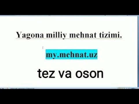 My.mehnat.uz YMMT(Yagona Milliy Mehnat Tizimi)ga kirish tartibi