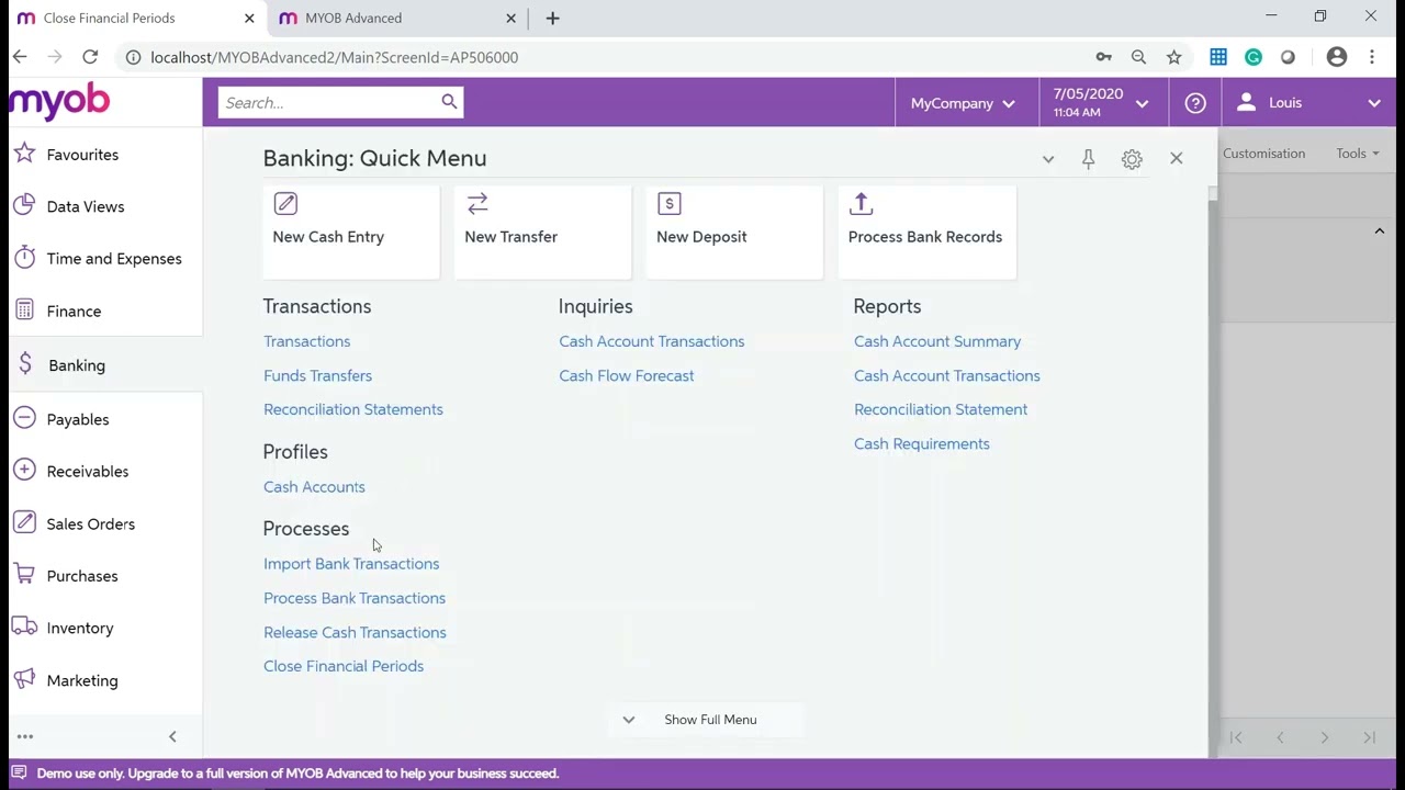 MYOB Acumatica Training - Finance - Financial Periods - Closing and Managing Financial Periods