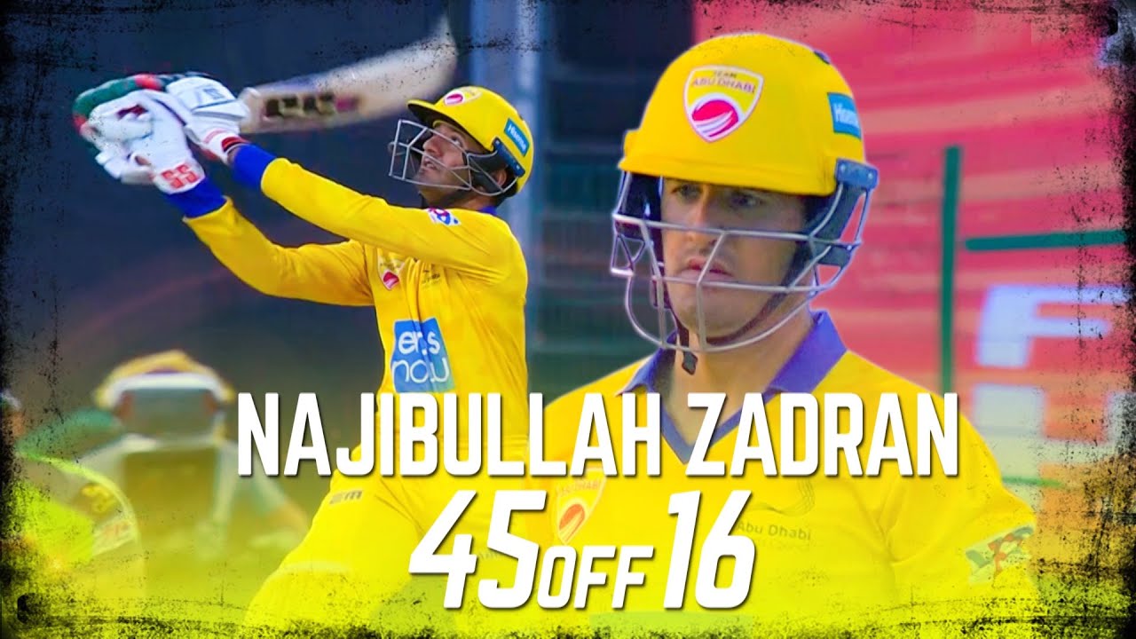 Najibullah Zadran 45 off 16 balls I Team Abu Dhabi I Abu Dhabi T10 I Season 4