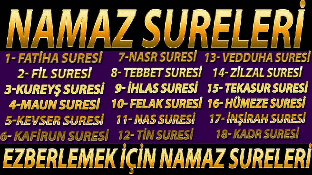 Namaz Sureleri | Namazda Okunan Ezberlemesi En Kolay Olan Sureler