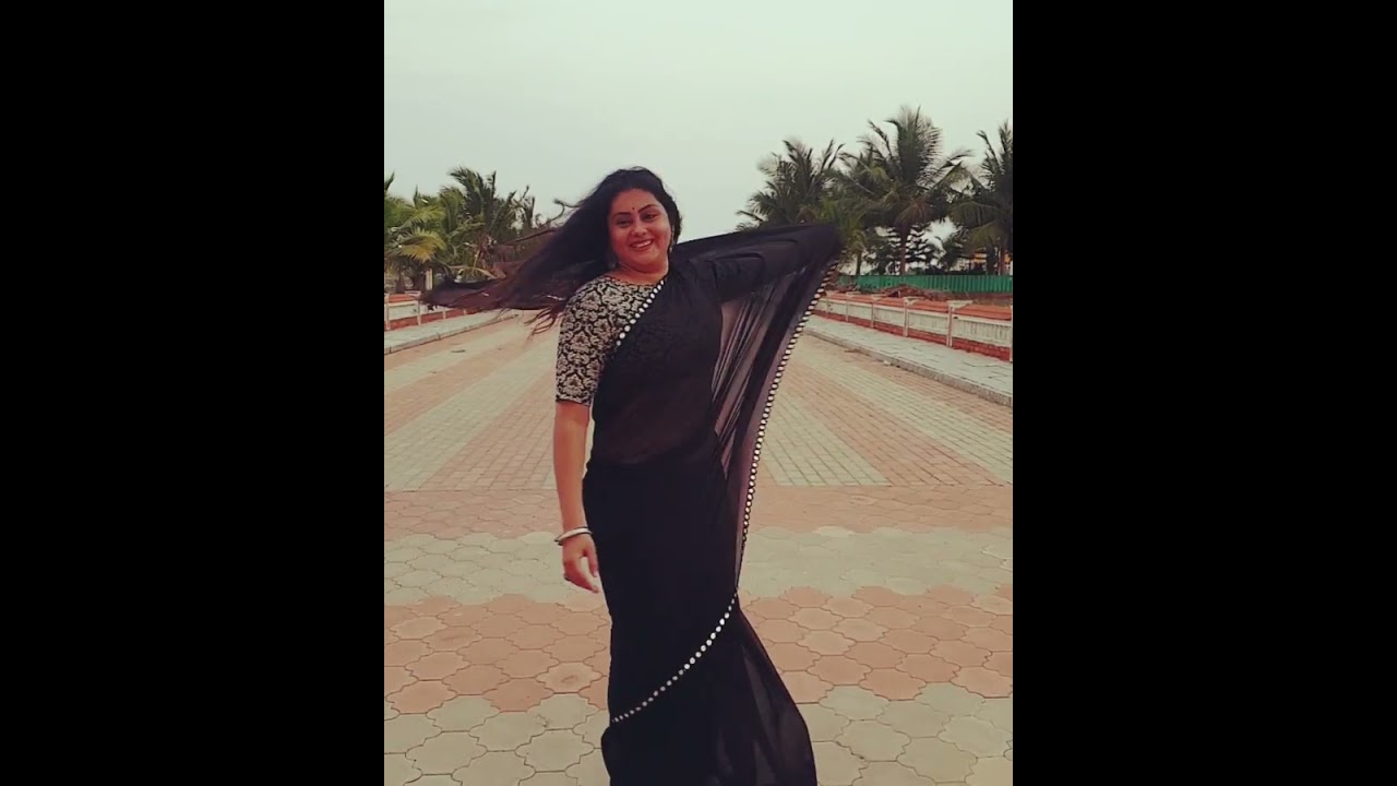 Namitha looks beautiful in black saree traditional wear