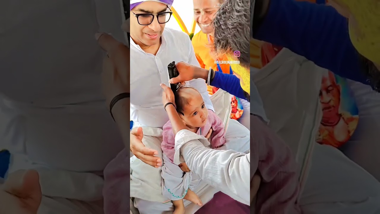 Narayan 🌀 Mundan at vrindavan | mundan video baby #vrindavan #narayan #kids #shorts