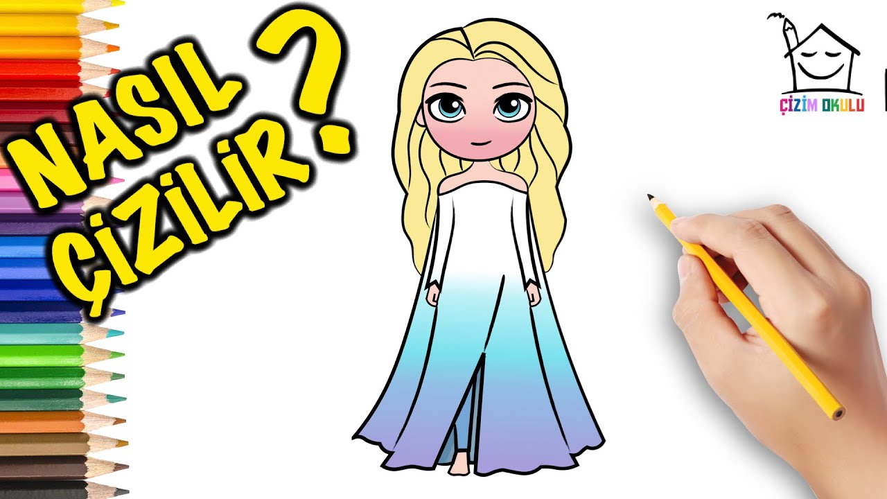 Nasıl Çizilir? - Elsa - Disney Frozen  - Resim Çizme - ÇİZİM OKULU