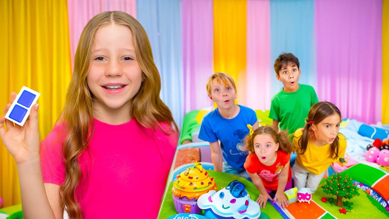 Nastya and friends play the popular and huge game Candy Land