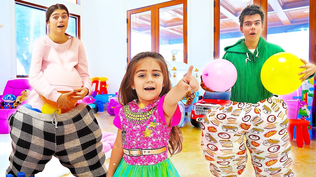 Nastya VS Artem dan Mia Challenge dengan balon