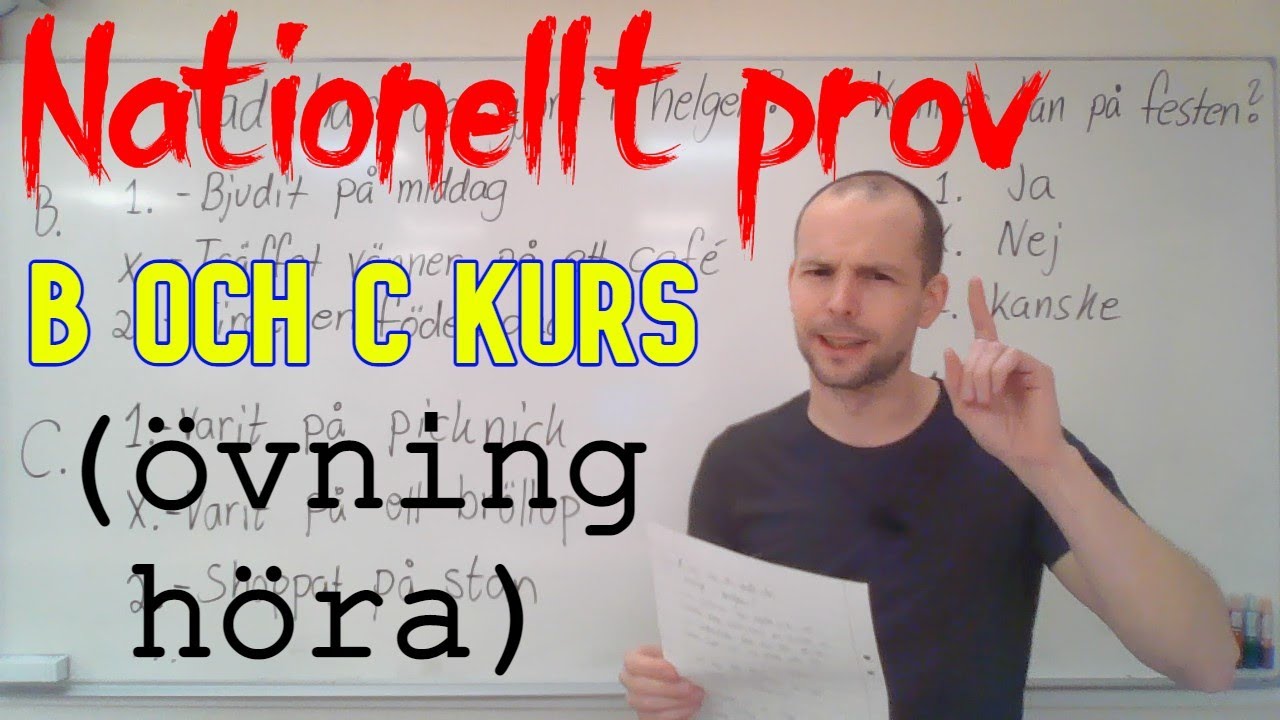 Nationellt prov, övning, B och C kurs (höra) SFI