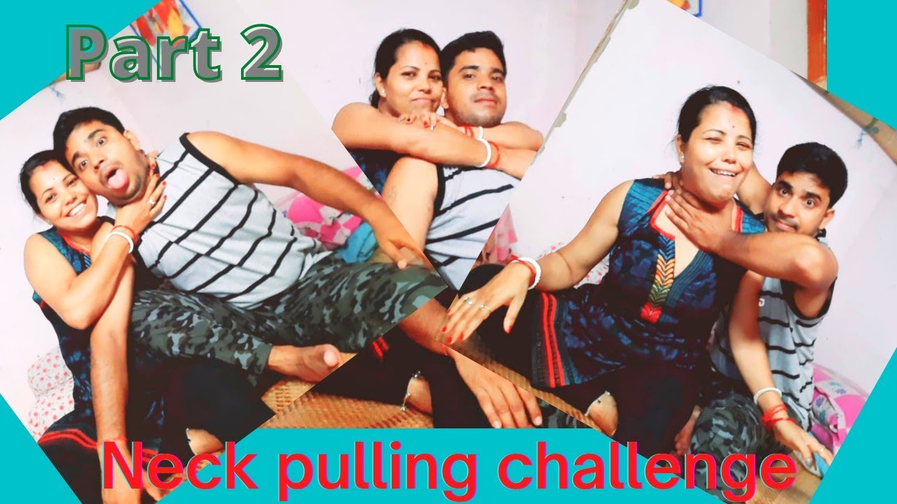 Neck pulling challenge Part 2 // Husband vs Wife funny video
