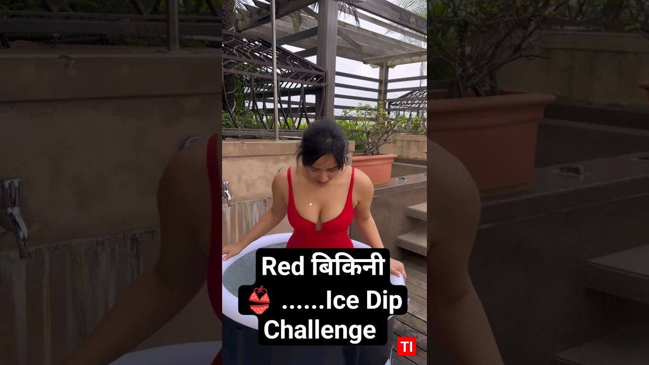 Neha sharma🔥 Ice dip challenge in red bikini👙👙 #shorts #bollywood #bollywoodnews