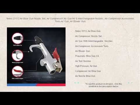 Neiko 31112 Air Blow Gun Nozzle Set, Air Compressor' Air Gun W/ 5 Interchangeable Nozzles, Air-Compr