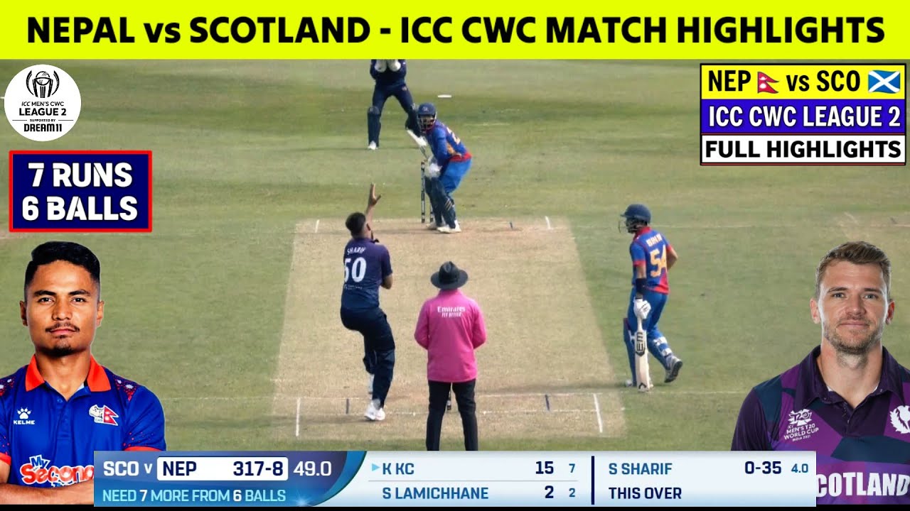 Nepal vs Scotland ICC World Cup League 2 Full Match Highlights 2025 | NEP vs SCO Highlights 2025