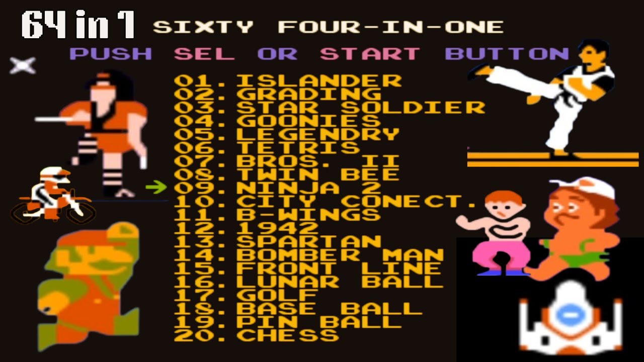 NES 64 in 1 Gameplay: 10 Classic Games Tested