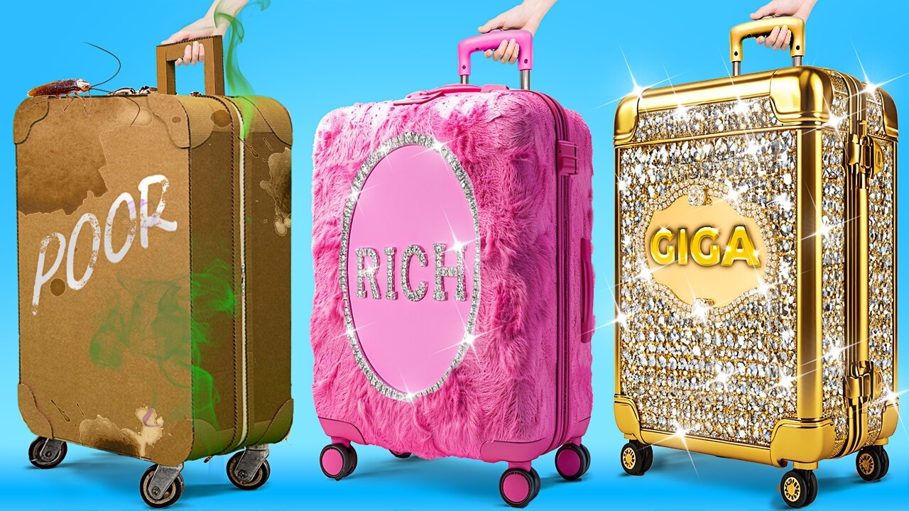NEW 123GO! Rich Vs Poor Parents On Vacation! Cheap Travel Crafts Vs Expensive Gadgets