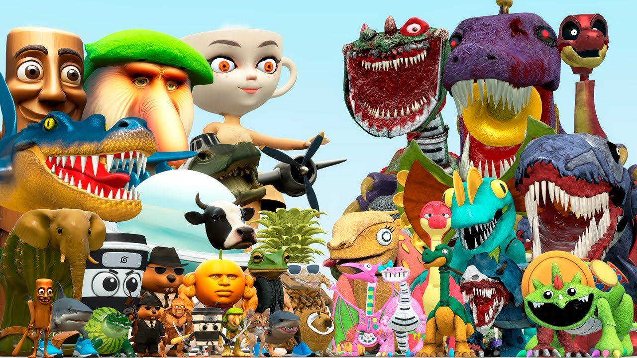 NEW ITALIAN AI BRAINROT MEMES VS ALL DINOSAURS TOY POPPY PLAYTIME 5 FAMILY (Garry's Mod)