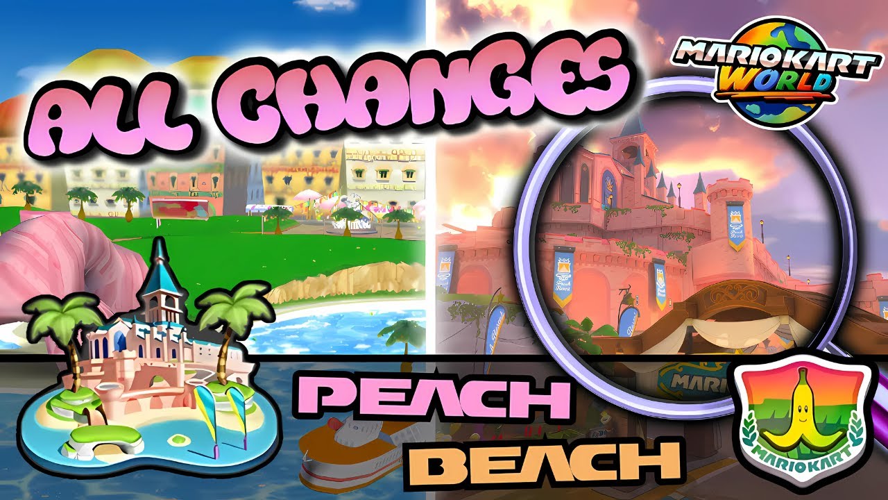 NEW Peach Beach ANALYSIS & COMPARISON – Mario Kart World FT  @PeachToadstool