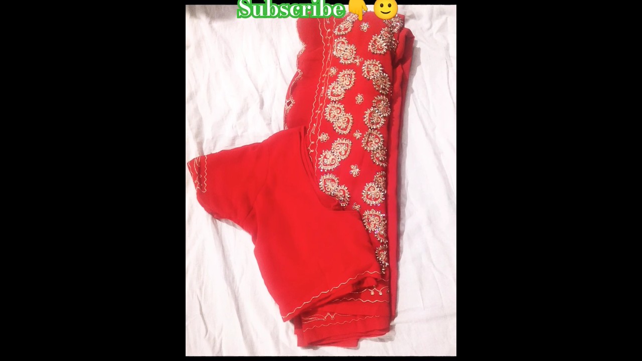 #new red saree with plain blouse #viral #trending #shortsfeed #shorts