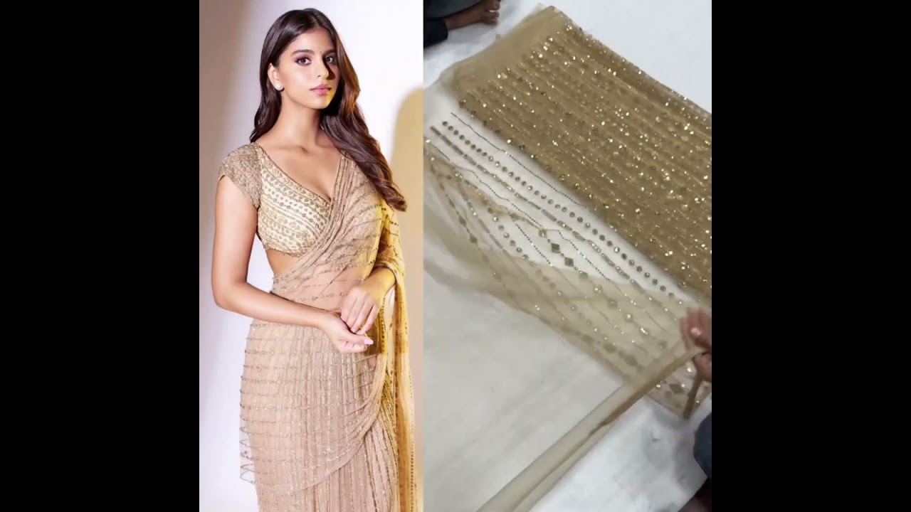 *New SUHANA KHAN Bollywood BlockBuster Design Launching sequence Saree #shorts #fashion #saree #yt